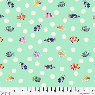 Tula Pink - Floral Reef - School Crossing - PWTP268 - Seafoam