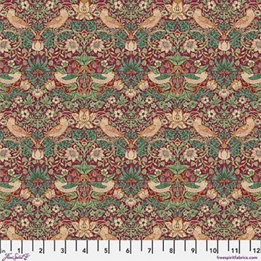Lodden - The Original Morris & Co. - Free Spirit - Mini Strawberry Thief - PWWM002 - Dawn Rose