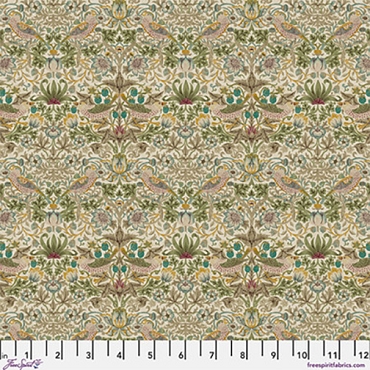 Lodden - The Original Morris & Co. - Free Spirit - Mini Strawberry Thief - PWWM002 - Old Gold
