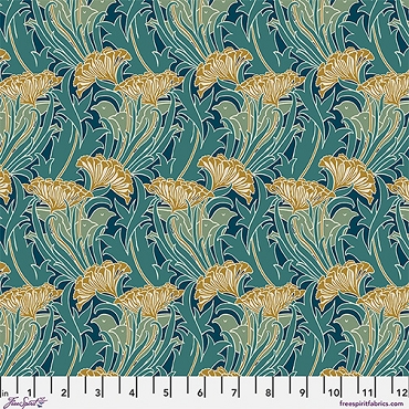 Lodden - The Original Morris & Co. - Free Spirit - Laceflower - PWWM147 - Teal 