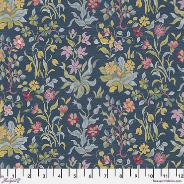 Red House - The Original Morris & Co. - Free Spirit - Flowers by May - PW - WM118 - Navy