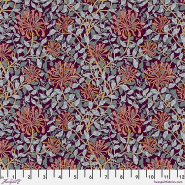 Red House - The Original Morris & Co. - Free Spirit - SM Honeysuckle - PW - WM120 - Mulberry