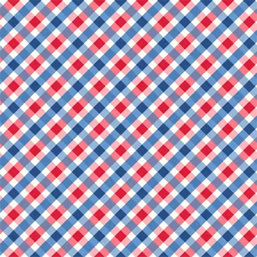   Star Spangled Beauty by Kimberbell Designs - Maywood Studio - Blue/Red Bias Gingham - MAS - 10847 - BR