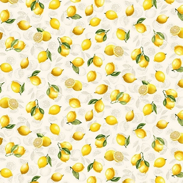 Limoncello - Timeless Treasures - CD3444 - Tossed Lemons - Cream