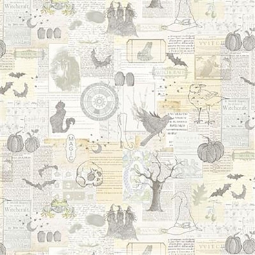 Witch's Tale - Clothworks - Collage Light Cream - Y4788 - 2