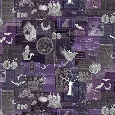 Witch's Tale - Clothworks - Collage Dark Lilac - Y4788 - 145