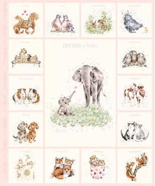 Together is Better - Maywood Studio - Pale Pink Elephant Panel - 11125M - P