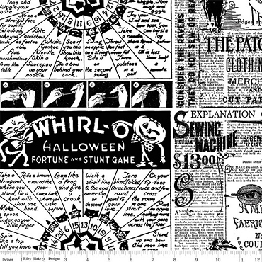 Scary Scraps - Riley Blake - Halloween Games Text - 17606 - White