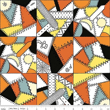 Scary Scraps - Riley Blake - Crazy Patchwork - 17604 - Multi