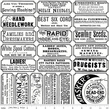 Scary Scraps - Riley Blake - Scary Sew Labels - 17603 - White