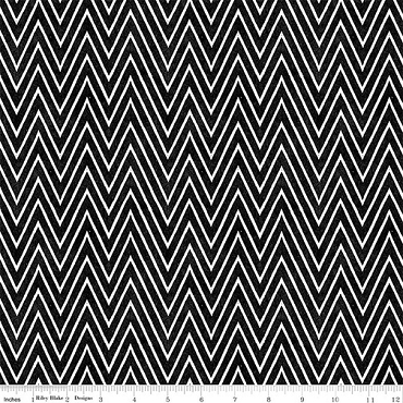 Scary Scraps - Riley Blake - Shocking Chevron - 17610 - Black