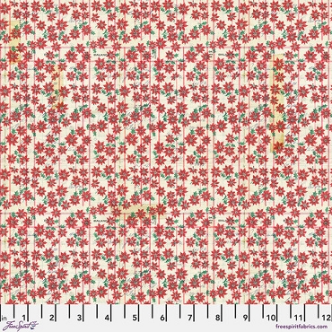 Holiday Past - Tim Holtz - Free Spirit - PWTH205 - Festive Ledger - Red 
