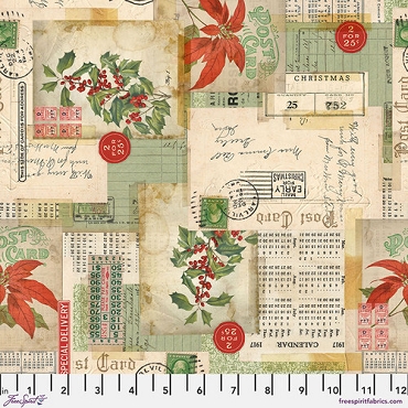 Holiday Past - Tim Holtz - Free Spirit - PWTH199 - Postcard Collage - Multi