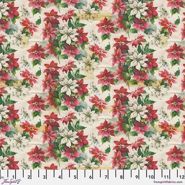 Holiday Past - Tim Holtz - Free Spirit - PWTH201 - Poinssettia Print - Multi