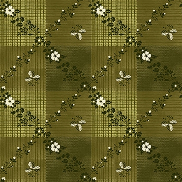 Bucklebury Chintz - Henry Glass - 3124 - 66 - Olive Green