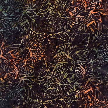 Tonga Batik - B8213 - Jungle Leaves - Campfire