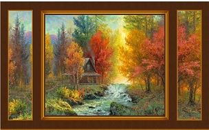 Autumn Retreat by artist Abraham Hunter - P&B - Panel - 5578