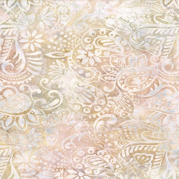 Copper Mountain - Wilmington Batiks - Ferns - 1400 - 22288 - 124 - Dots & Leaves - Cream Blue