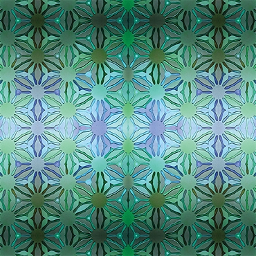 Incandescent -  Paula Nadelstern - Benartex - Daisy Chain Turquoise/Multi - 16788 - 83
