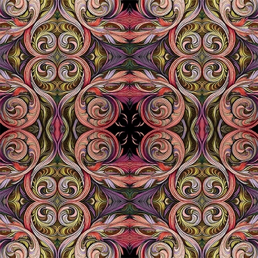 Incandescent -  Paula Nadelstern - Benartex - Scroll Work Red/Plum - 16784 - 20