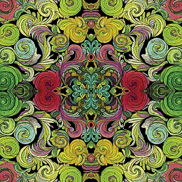 Incandescent -  Paula Nadelstern - Benartex - Bouquet Green/Multi - 16785 - 44
