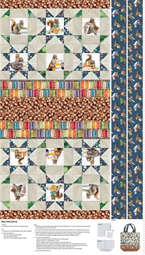 The Secret Life of Squirrels  IV - Clothworks - Digital Canvas Bag Panel - Y4903 - 55 - Multi
