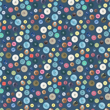 The Secret Life of Squirrels  IV - Clothworks - Y4900 - 89 - Buttons - Dark Denim