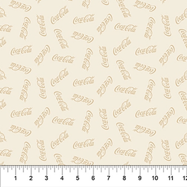 Coca Cola - Northcott - CC1021 - 13 - Taupe - Logo Toss