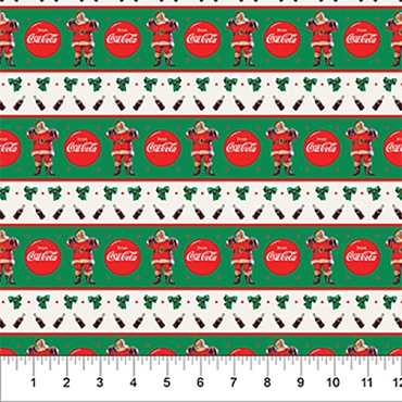 Coca Cola - Northcott - CC1017 - 76 - Green - Large Stripe