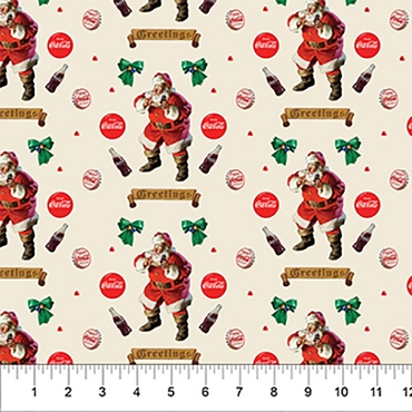 Coca Cola - Northcott - CC1018 - 13 - Taupe Multi - Greetings