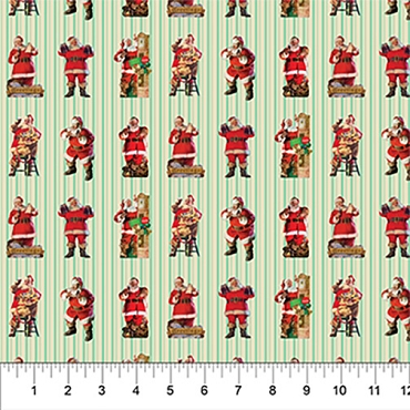 Coca Cola - Northcott - CC1020 - 74 - Green - Santa Stripe