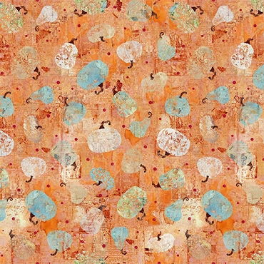 Free Falling - Studio E Fabrics - 9027 - 31 - Rough Pumpkins - Tangerine