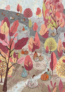 Free Falling - Studio E Fabrics - 9030 - 93 - Pumpkin Hill - Storm