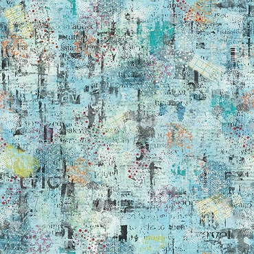 Free Falling - Studio E Fabrics - 9026 - 71 - Paper Match - Turquoise