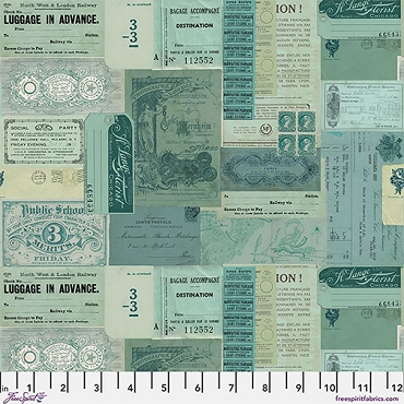 Palette Curated - Tim Holtz - Free Spirit -  PWTH275 - Teal Ephemera
