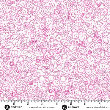 Sun Print Whisper - Andover - A - 1558 - E - Cosmos Woodland
