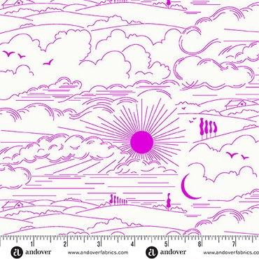 Sun Print Whisper - Andover - A - 1219 - P2 - Magenta Dwell
