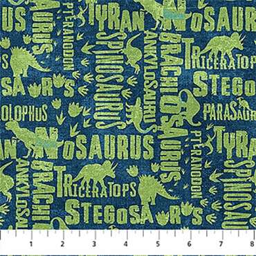 Dino Roar - Northcott - DP28465 - 48 - Navy/Multi