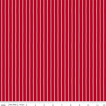 Radiant Ruby - Riley Blake - Stripe - 17264 - Schoolhouse