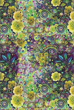 Whimsical Flower Garden - Hoffman - W5536 - 71 - Lime