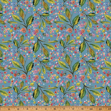 Whimsical Flower Garden - Hoffman - W5539 - 7 - Blue