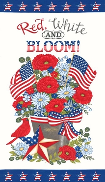 Moda - Red White and Bloom - 56118 - 11 - Daisy White Panel