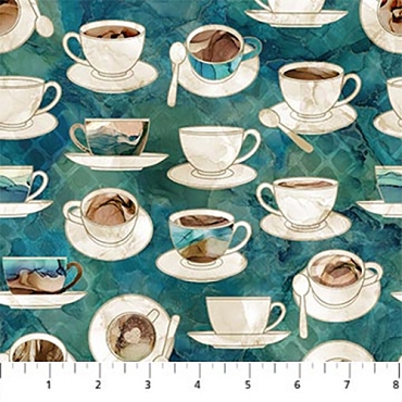 Barista - Northcott - Bliss Basic - DP - 27698 - 68 - Dk Teal Multi