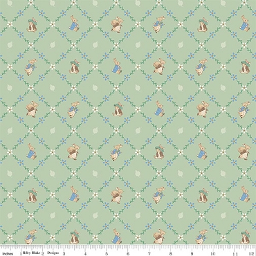 Peter Rabbit and Benjamin Bunny - Riley Blake - Lattice - 17254 - Green