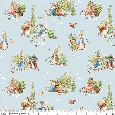 Peter Rabbit and Benjamin Bunny - Riley Blake - Main - 17250 - Blue