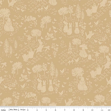Peter Rabbit and Benjamin Bunny - Riley Blake - Tonal Garden - 17251 - Tan