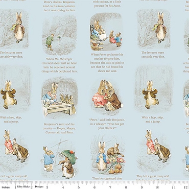 Peter Rabbit and Benjamin Bunny - Riley Blake - Story Time - 17252 - Blue