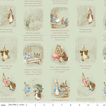 Peter Rabbit and Benjamin Bunny - Riley Blake - Story Time - 17252 - Green
