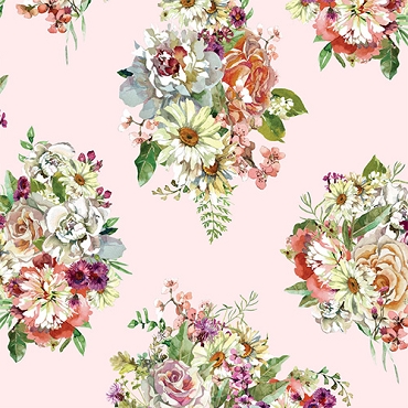 Elysium - Clothworks - Digital Bouquets Pale Pink - 4187 - 132
