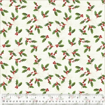 Holiday Splendor - Windham Fabrics - Holly - 54067 - 5 - Ivory